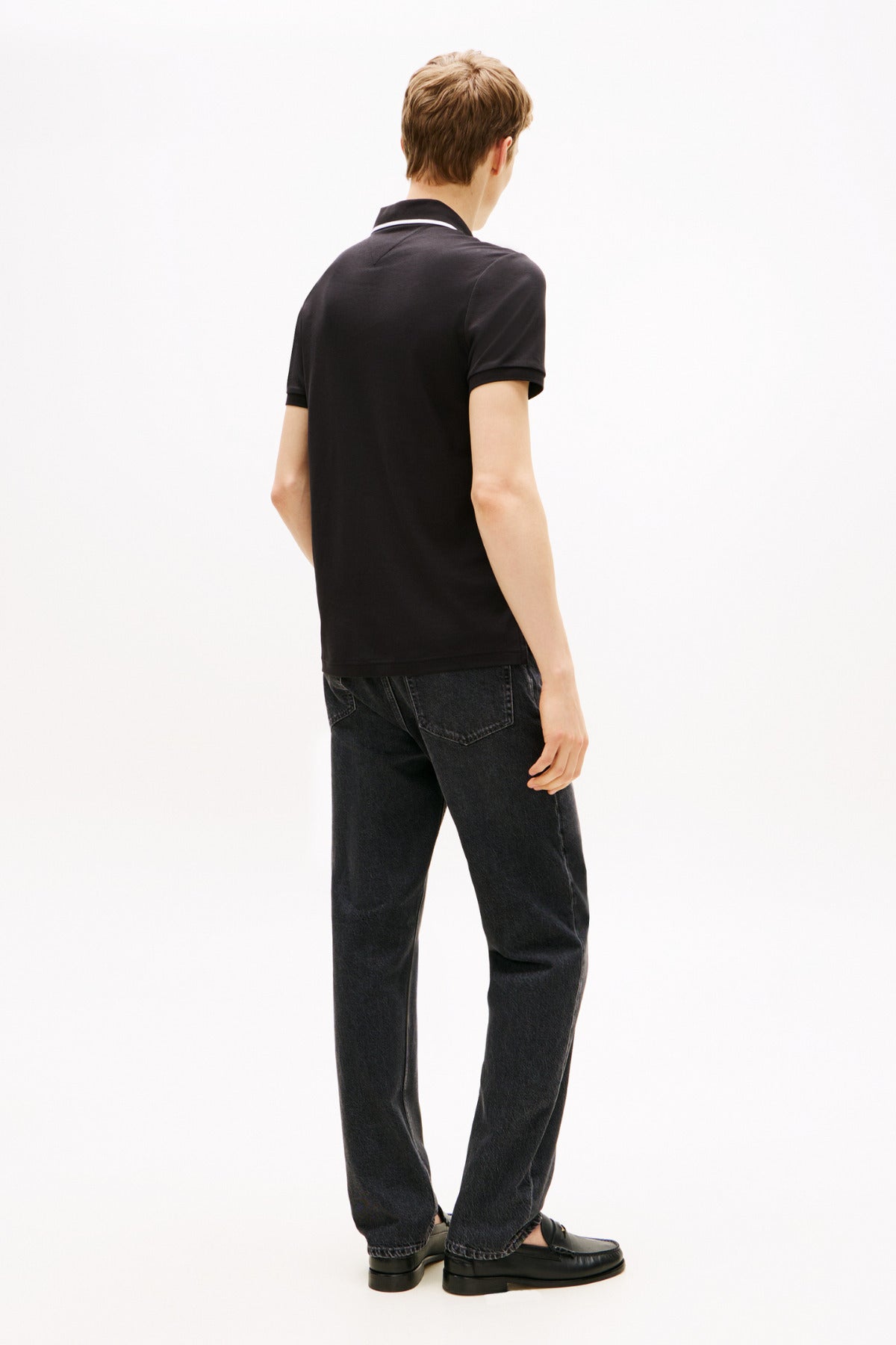 Tommy Hilfiger Erkek LIQUID COTTON TIPPED SLIM POLO MW0MW43144 - Siyah
