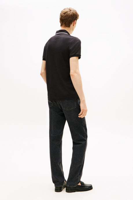 Tommy Hilfiger Erkek LIQUID COTTON TIPPED SLIM POLO MW0MW43144 - Siyah