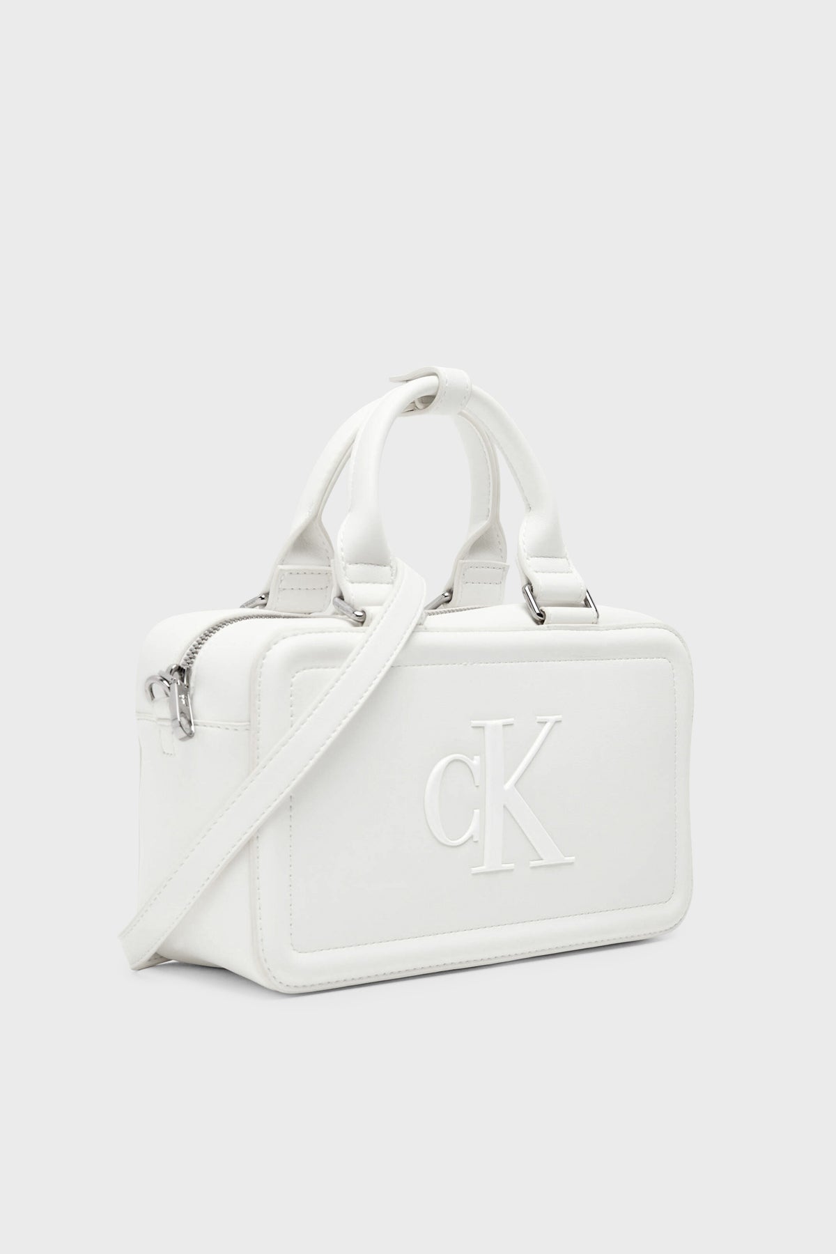Calvin Klein Bold CK Bauletto Crossbody Kadın Omuz Çantası LV04F3411G - Beyaz
