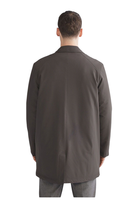 Sporline LC Waikiki erkek koyu haki regular kesim polyester pamuklu montun arkadan görünümü
