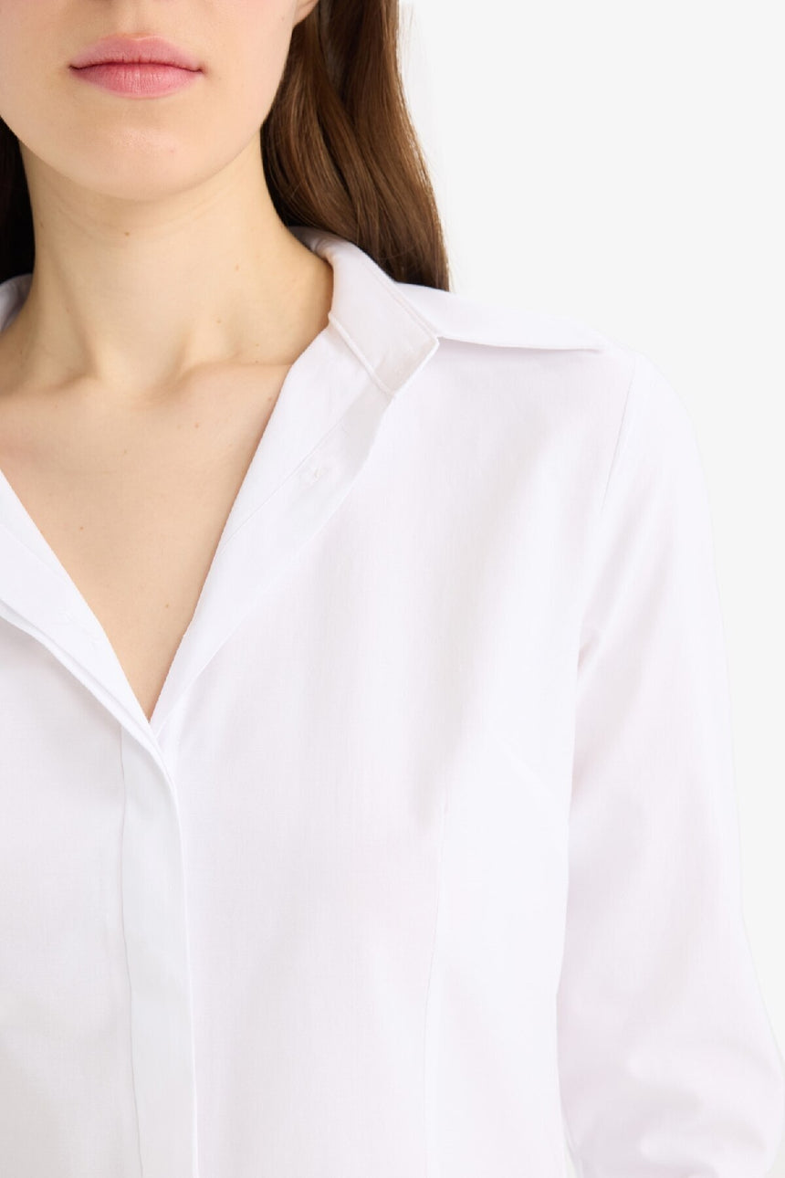 Defacto Kadın Long Sleeve Shirt Y4651Az - Beyaz