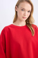 Defacto Kadın Sweat Shirt A4177AX - Kırmızı