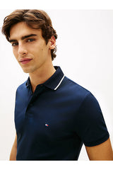 Tommy Hilfiger MW0MW43144 Erkek Polo Yaka T-Shirt - Koyu Lacivert