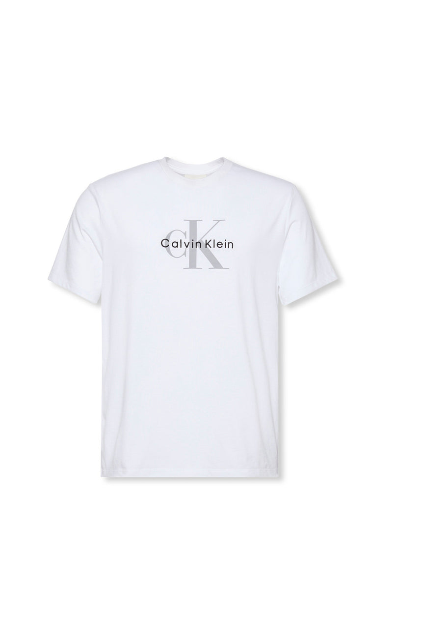 Calvin Klein Erkek SS Hero Monologo Tee 20s LV04RB862G - Beyaz