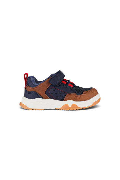 Sporline Vicco lacivert ve kahverengi tekstil çocuk sneaker, cırt cırtlı tasarım ve esnek taban yapısı