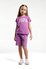 U.S. Polo Assn. Kız Garson Bermuda Takım Us2086-G - Mor