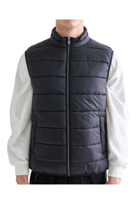 Sporline LC Waikiki siyah renkli, fermuarlı, polyester dolgulu erkek şişme yelek