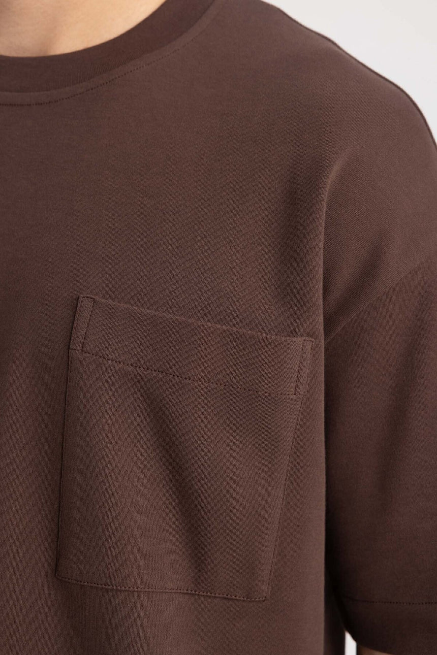DEFACTO ERKEK T3661AZ T-SHIRT - Kahverengi