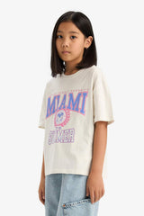 DeFacto Çocuk Oversize Kısa Kollu T-Shirt E0386A8 - Ekru
