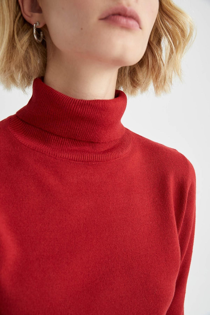 Defacto Kadin Pullover H1651Az - Kırmızı