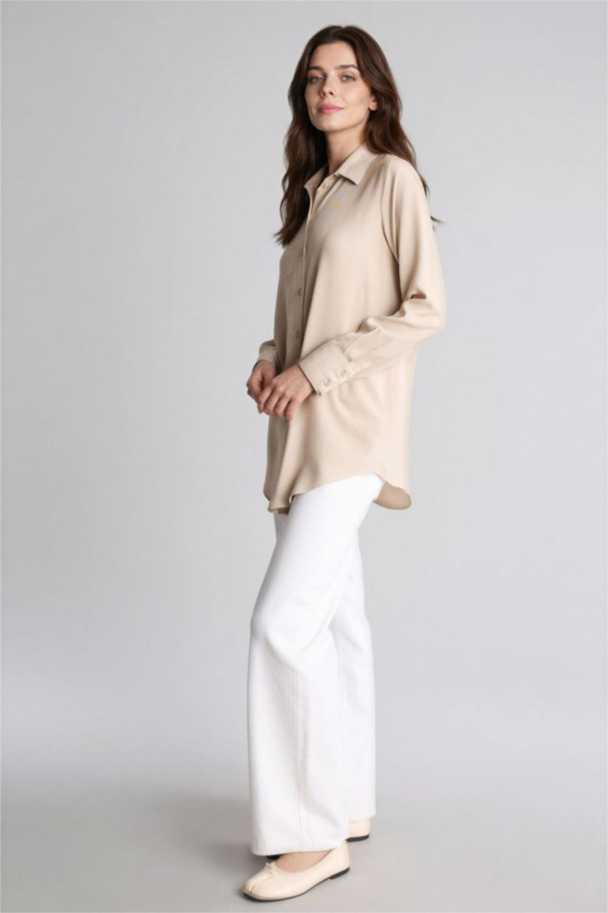 Defacto Kadın Long Sleeve Tunic Z3538AZ - Kahverengi / Kum Beji