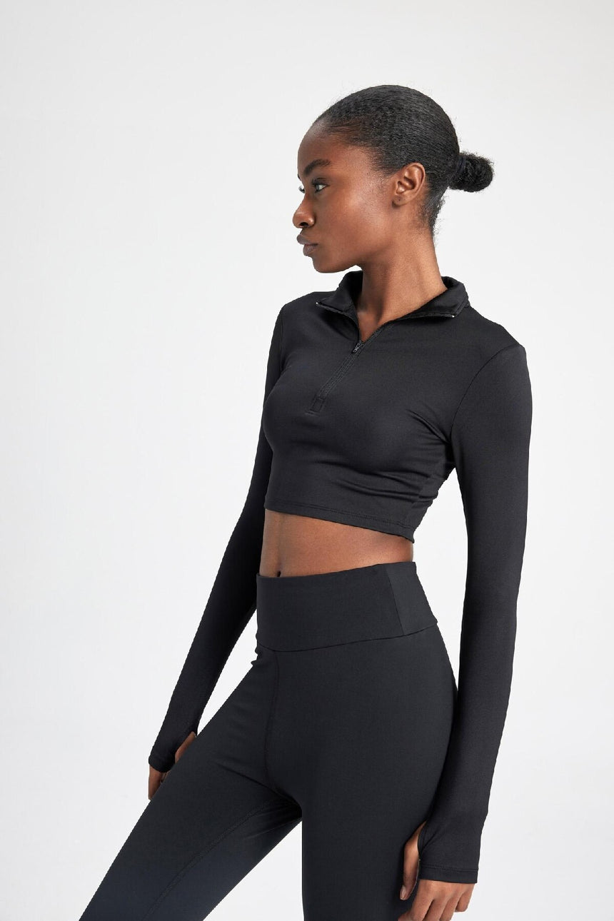 Defacto Kadın Long Sleeve T-Shirt W0343Az - Siyah