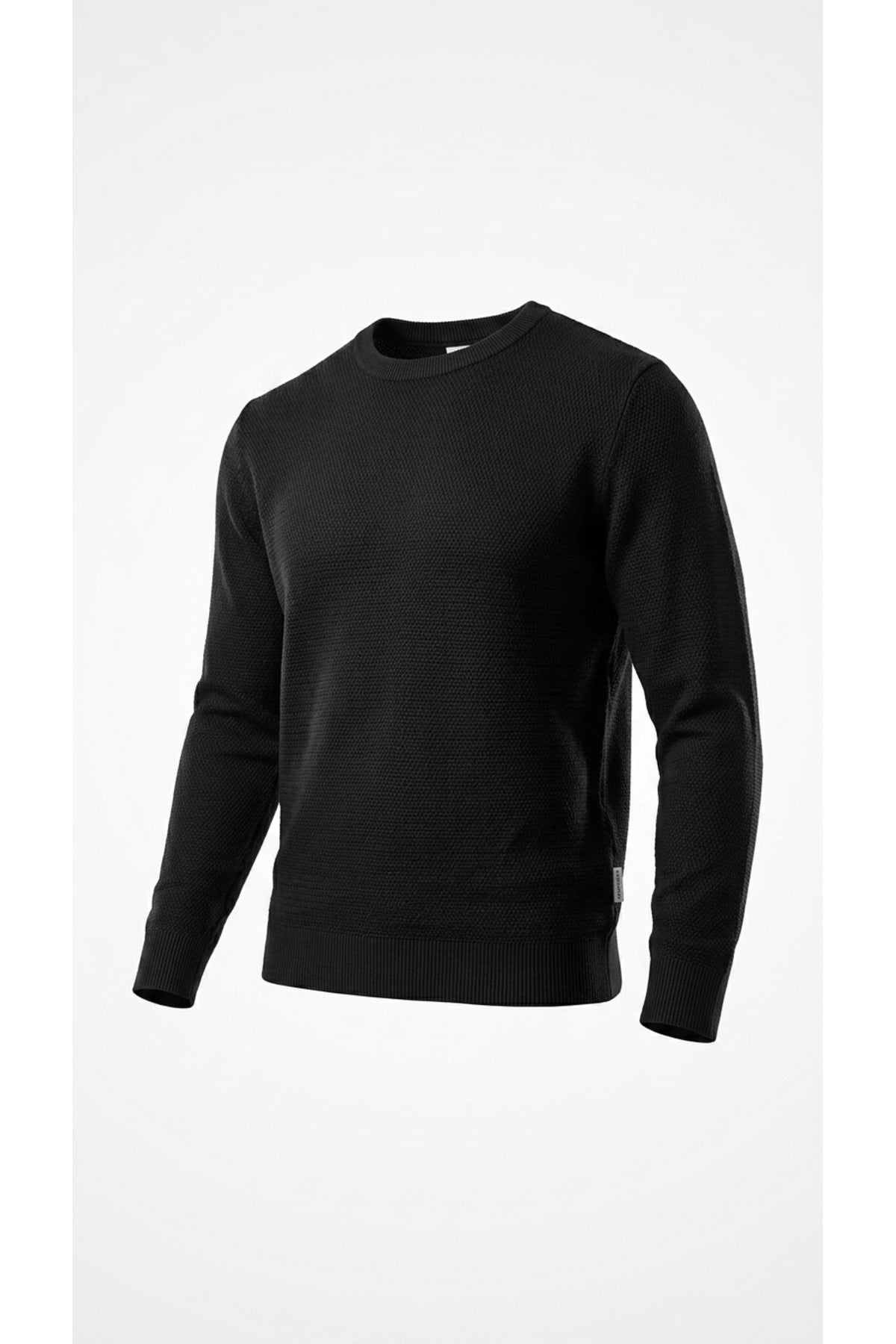 JACK&JONES PLUS JJERYDER KNIT CREW NECK SN PLS 12298715 - Siyah