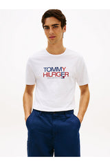 Tommy Hilfiger Erkek BRAND LOVE BIG TEXT TEE MW0MW42369YBR - Beyaz
