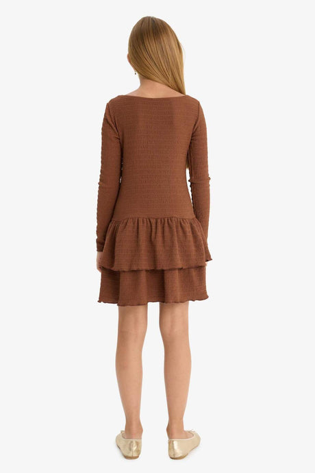 Defacto Çocuk Knitted Dress F7078A8 - Kahverengi
