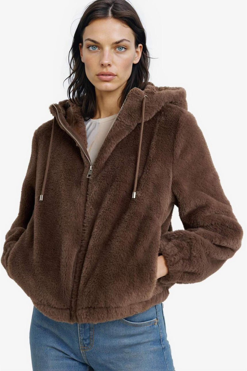 Defacto Kadın Faux Fur F2148Ax - Gri/ Kahverengi