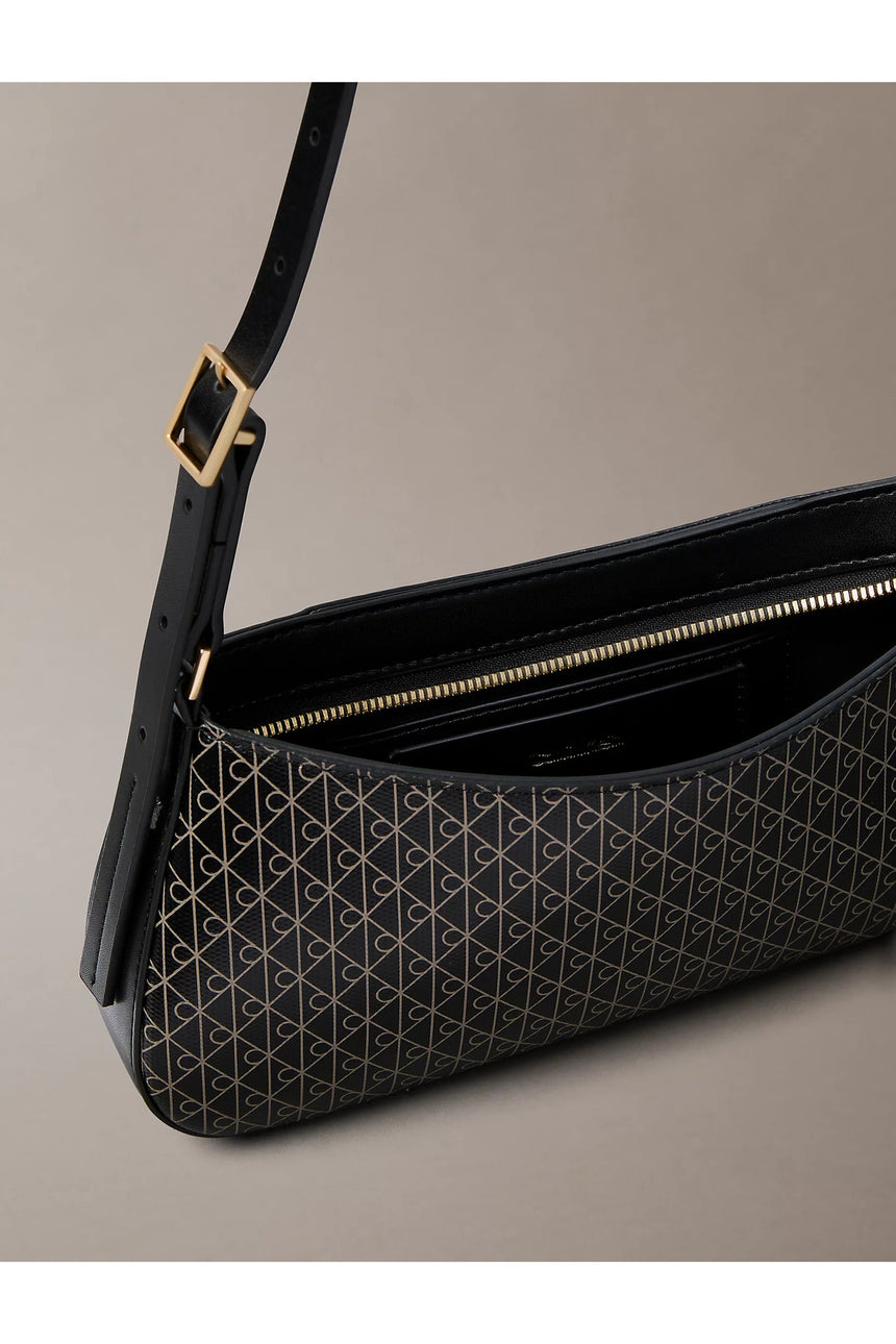 Calvin Klein Kadın EMBLEM AOP SMALL SHOULDER BAG LV04F3324G - Siyah