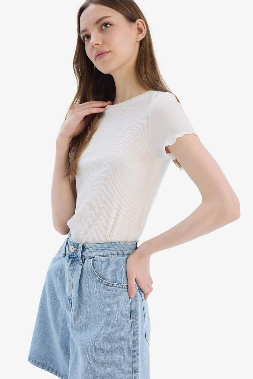DeFacto K7064AZ Kadın T-Shirt - Siyah