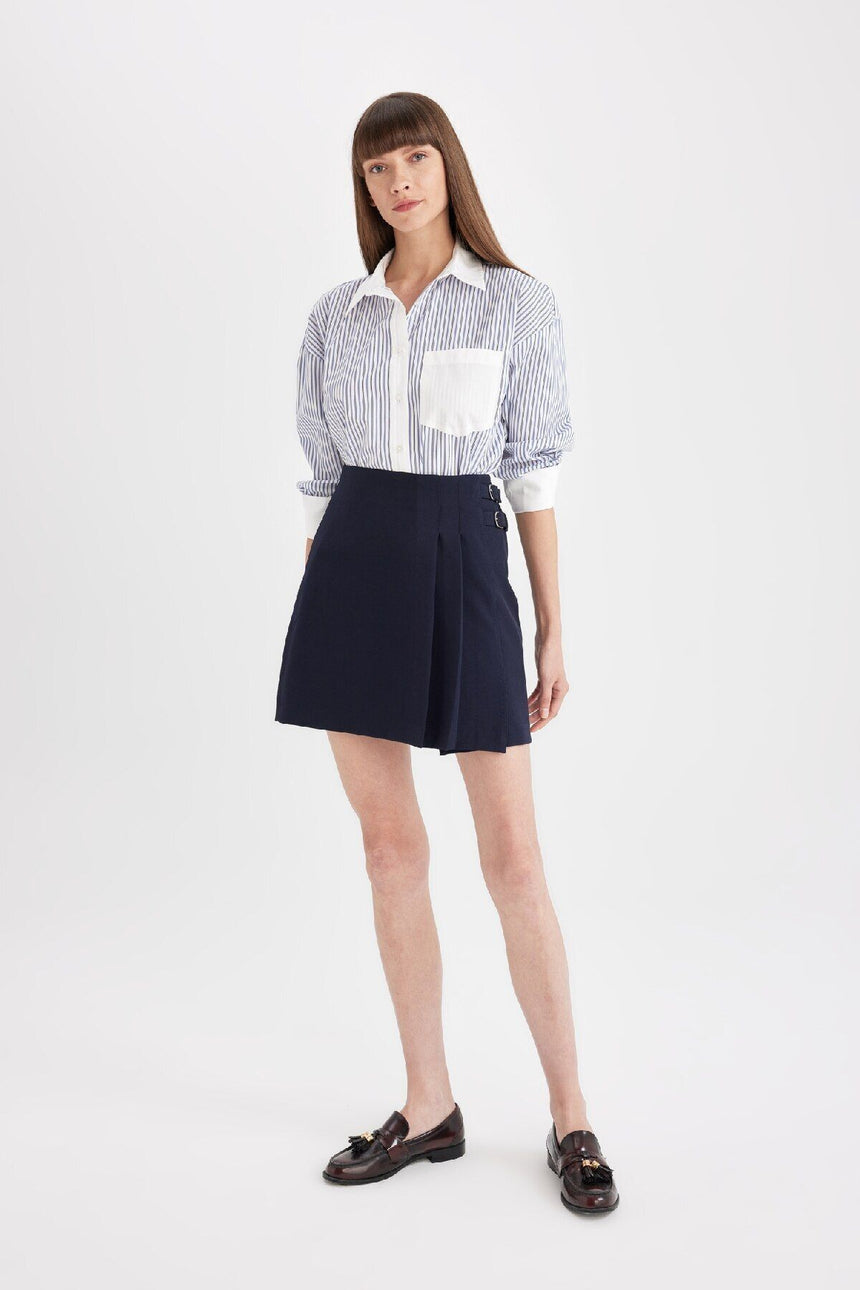 Defacto Kadın Woven Skirt D4201AX - Koyu Lacivert
