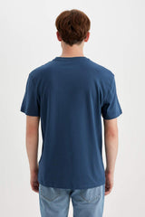 DeFacto Erkek T-Shirt V7699AZ - Koyu Lacivert