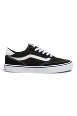 Sporline Vans Brooklyn erkek sneaker, siyah tekstil yüzeyli, beyaz detaylı ve bağcıklı günlük spor ayakkabı.