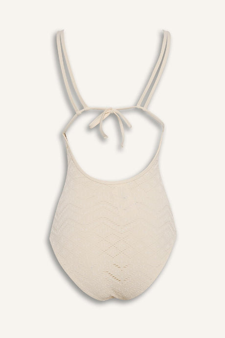 Defacto Kadın Swimsuit B6898Ax - Ekru