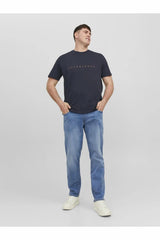 JACK&JONES JJESTAR JJ TEE SS NOOS PLS 12243625 - Koyu Lacivert