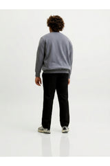 JACK&JONES PLUS JJESOHO SWEAT CREW NECK NOOS PLS 12284682 - Koyu Gri