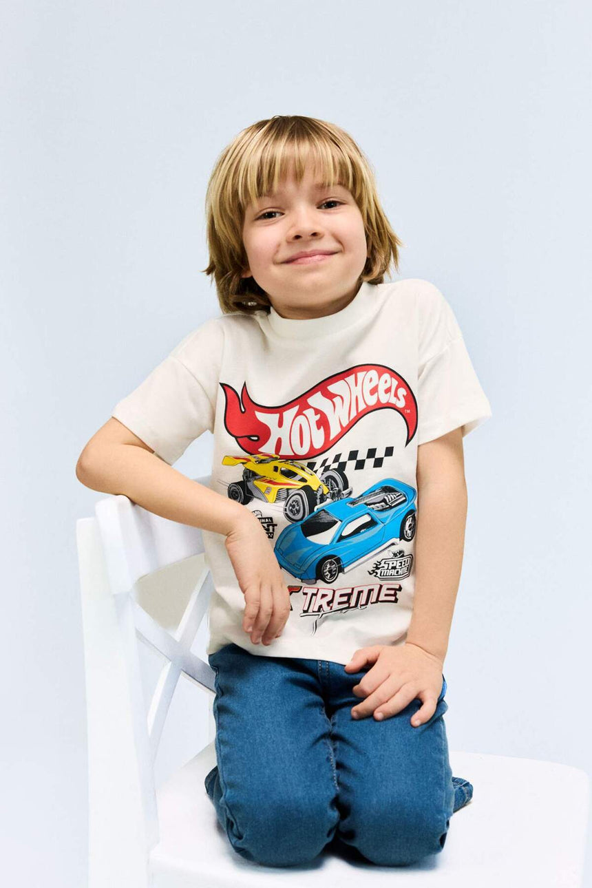 Defacto Çocuk Short Sleeve T-Shirt E4716A5 - Ekru