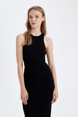 Defacto Kadın Short Sleeve Knitted Dress A4828Ax - Siyah