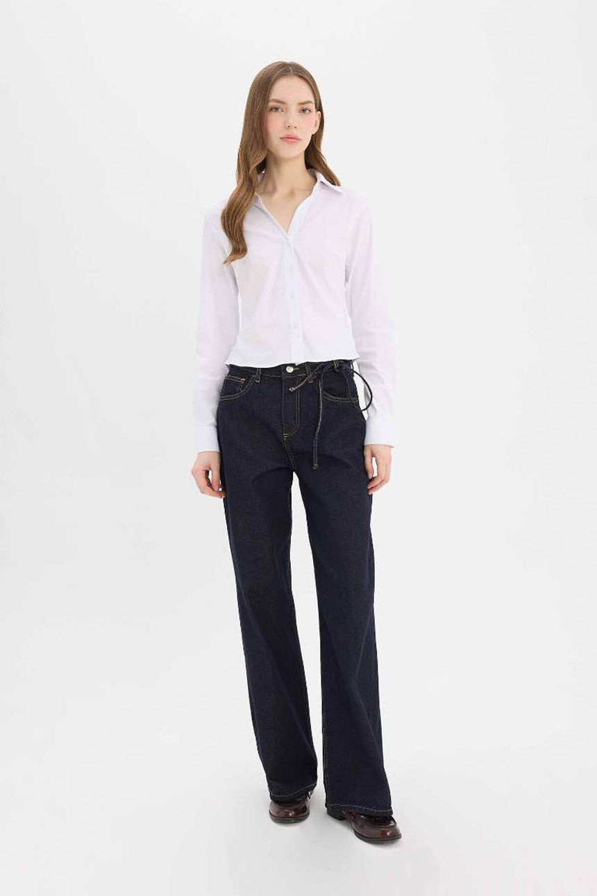 Defacto Kadın Trousers E5707Ax - Mavi/Siyah