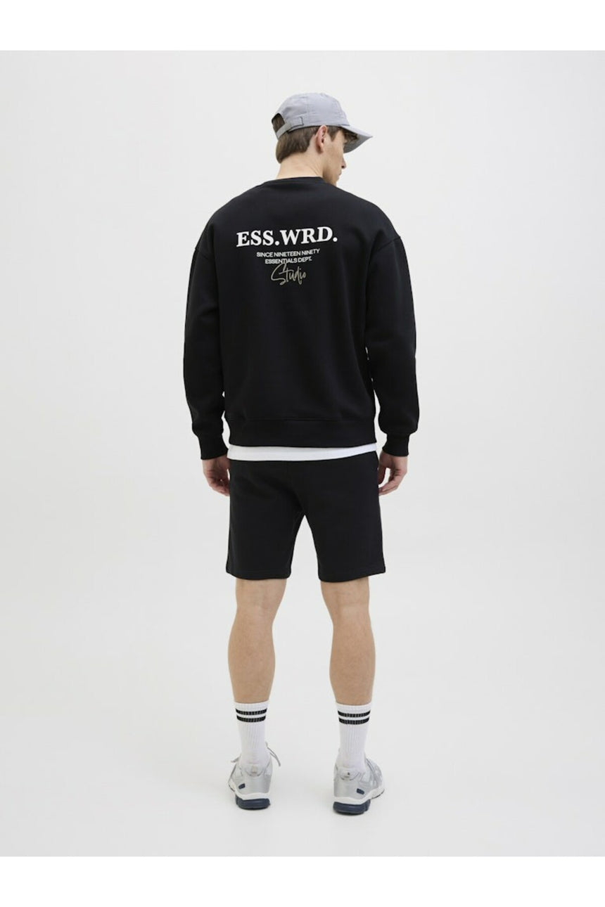 JACK&JONES JPSTGORDON ARCHIVE SWEAT SHORTS MID SN 12288638 - Siyah