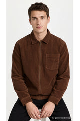 Jack & Jones Originals Toronto Erkek Fermuarlı Kadife Overshirt Gömlek 12305993 - Kahverengi