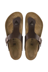 Sporline Birkenstock Ramses koyu kahverengi süet erkek parmak arası terlik, üstten görünüm
