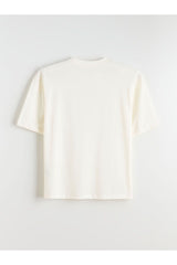 LC Waikiki Erkek Kısa Kollu Oversize T-Shirt W5KD03C8 - Ekru