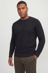 JACK&JONES PLUS JJERYDER KNIT CREW NECK SN PLS 12298715 - Siyah