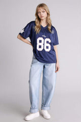 Defacto Kadın Short Sleeve T-Shirt G2344AX - Koyu Lacivert
