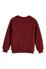 Sporline LC Waikiki çocuk bordo bisiklet yaka pamuklu sweatshirt arka görünüm