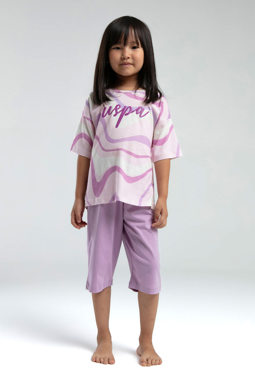 U.S. Polo Assn. Kız Çocuk Kapri Takım US2062-G - Krem / Toz Pembe
