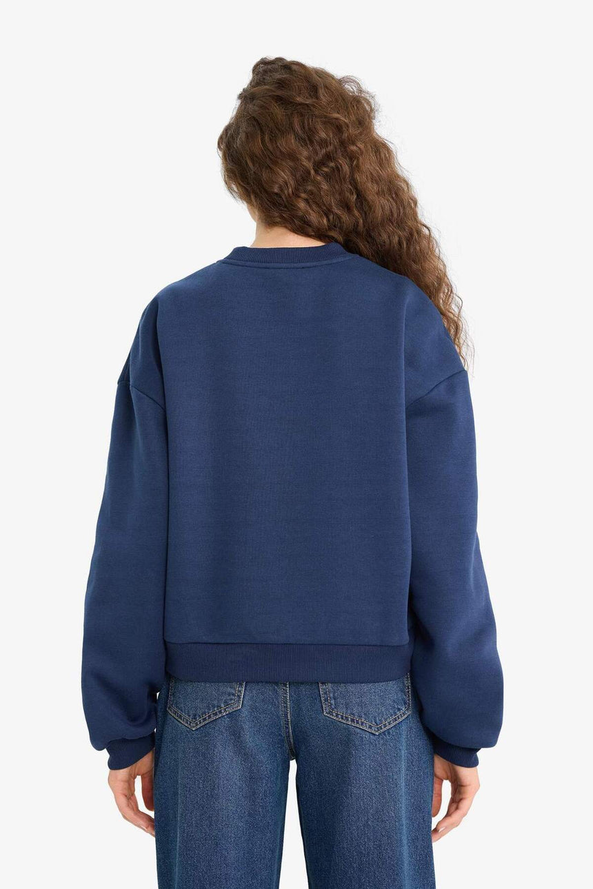 DeFacto Kadın Sweatshirt E8746AX - Koyu Lacivert