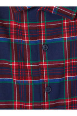 LC Waikiki Erkek Çocuk Ekose Pijama Takımı W6O247D4 - Koyu Lacivert