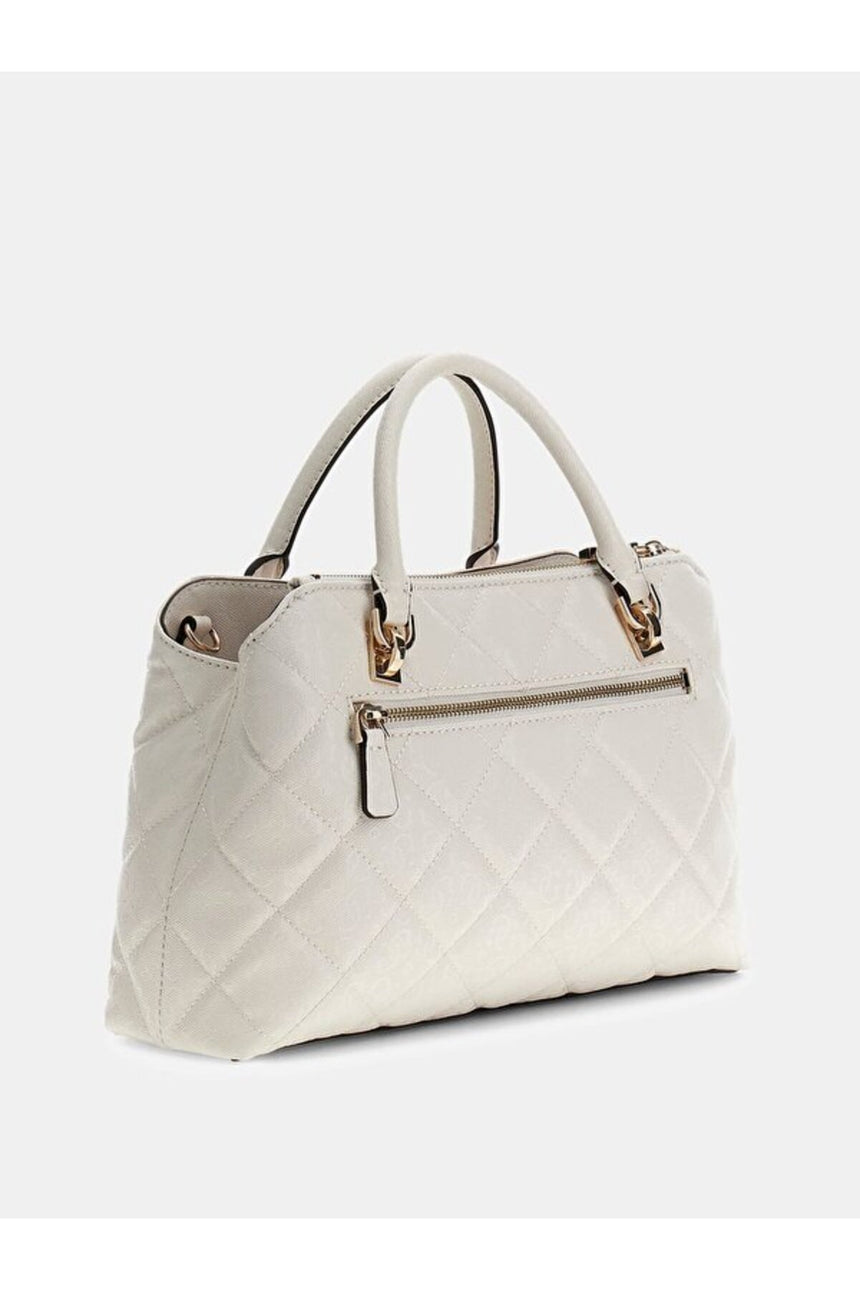 GUESS KADIN LIBBY 2 COMP SATCHEL HWGG9912060 - Kırık Beyaz/ Ekru