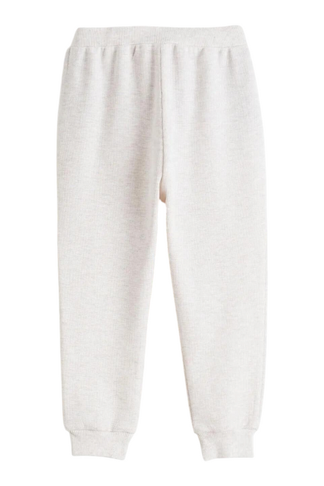 Sporline LC Waikiki çocuk jogger pantolon, rahat kesimli, bej renkli, pamuk ve polyester karışımlı günlük eşofman altı