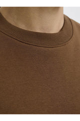 JACK&JONES JJEBRADLEY SWEAT CREW NOOS 12249341 - Kahverengi/ Turuncu