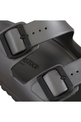 Sporline Birkenstock Arizona Eva antrasit renkli erkek terlik, ayarlanabilir tokalı hafif EVA malzeme detaylı