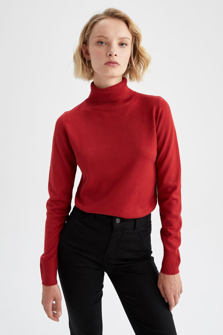 Defacto Kadin Pullover H1651Az - Kırmızı