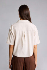 Defacto Kadın Short Sleeve Shirt V2523AZ - Ekru