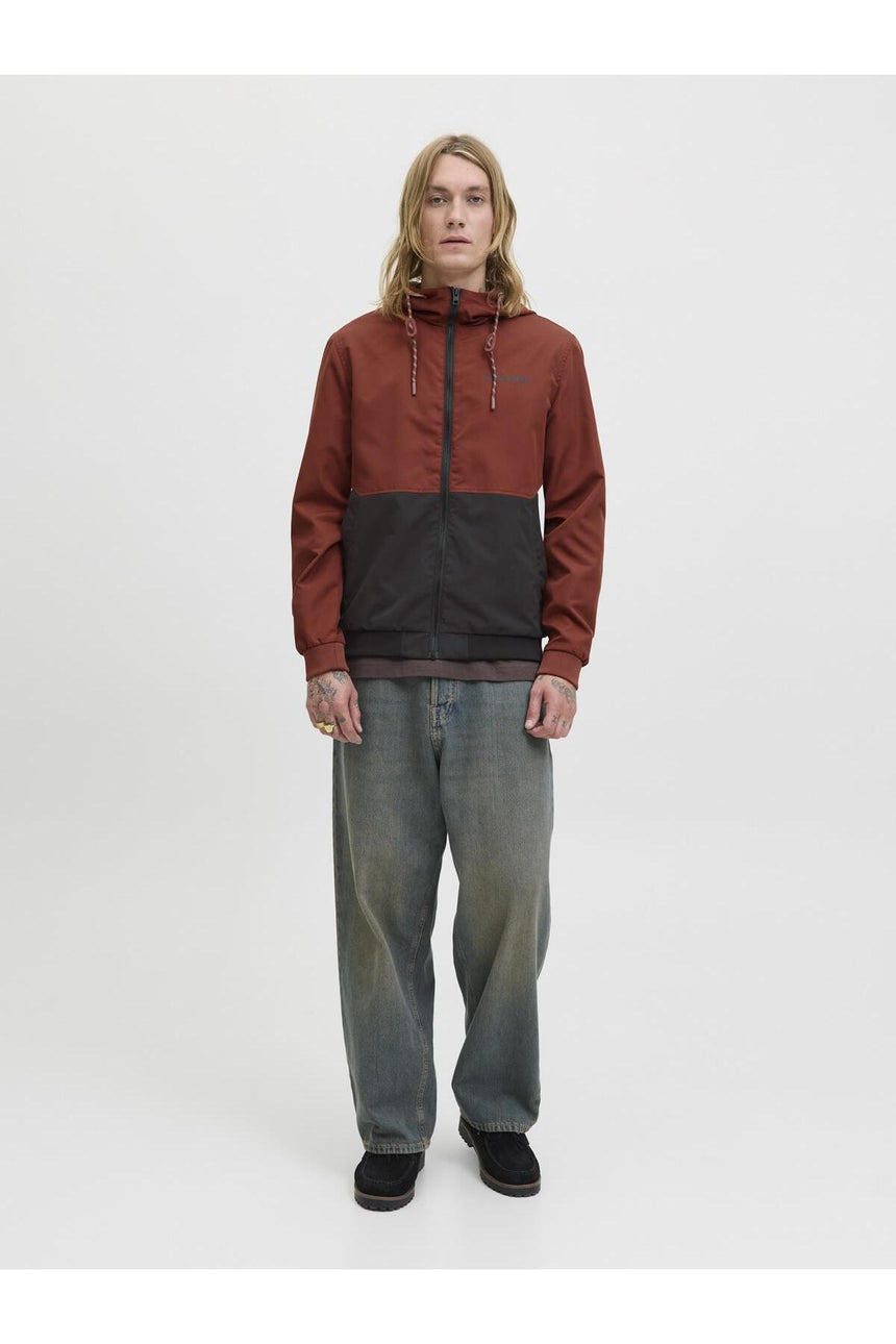 JACK&JONES JJERUSH HOOD BOMBER NOOS 12200208 - Kırmızı/ Kahverengi/ Turuncu