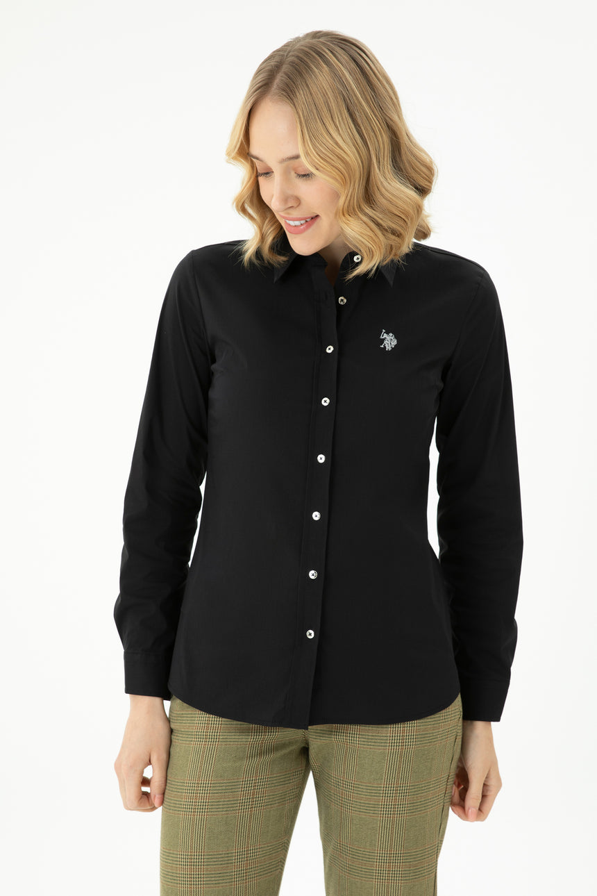 US POLO ASSN BAYAN DOKUMA GÖMLEK 1671629 - Siyah
