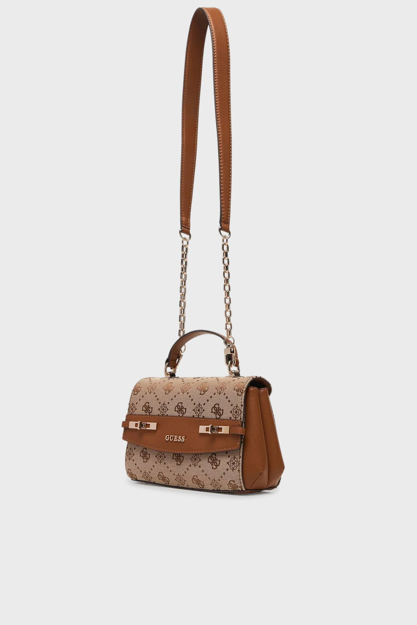 Guess Melinda Logo Kadın El Çantası HWJP9902200 - Açık Bej / Kahverengi